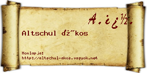 Altschul Ákos névjegykártya